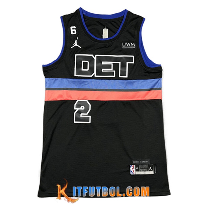 Camisetas Detroit Pistons (CUNNINGHAM #2) 2022/23 Negro