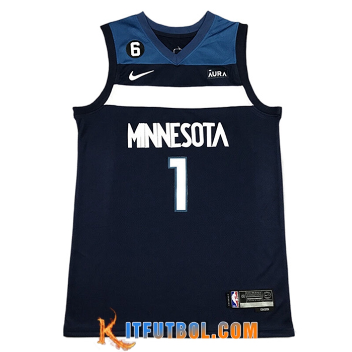 Camisetas Minnesota Timberwolves (EDWARDS #1) 2022/23 Negro