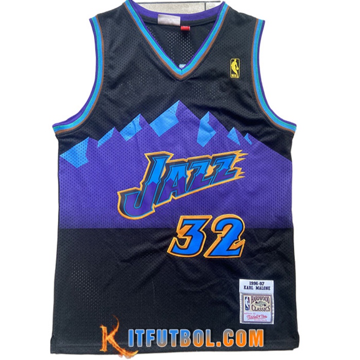 Camisetas Utah Jazz (MALONE #32) 2022/23 Negro/Violeta