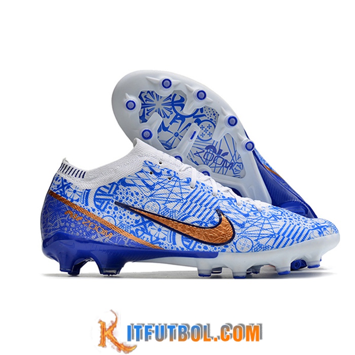Nike Botas De Fútbol Air Zoom Mercurial Low Gang Vapor XV Elite FG Azul/Blanco