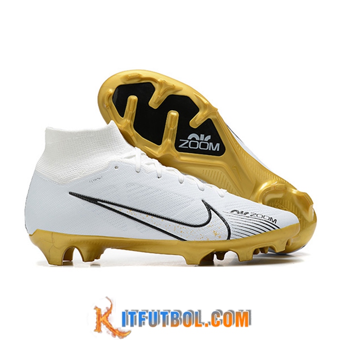 Nike Botas De Fútbol Air Zoom Mercurial High Gang Superfly IX Elite FG Blanco