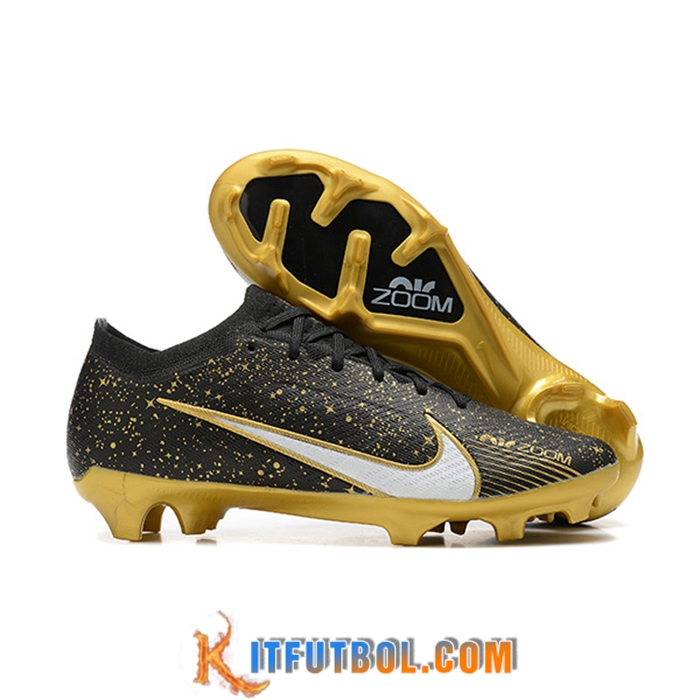 Nike Botas De Fútbol Air Zoom Mercurial Low Gang Vapor XV Elite FG Negro/Dorado