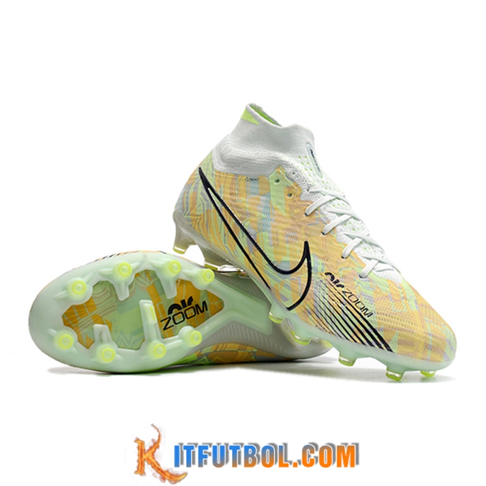 Nike Botas De Fútbol Air Zoom Mercurial High Gang Superfly IX Elite AG Verde/Naranja