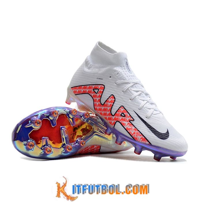 Nike Botas De Fútbol Air Zoom Mercurial High Gang Superfly IX Elite AG Blanco