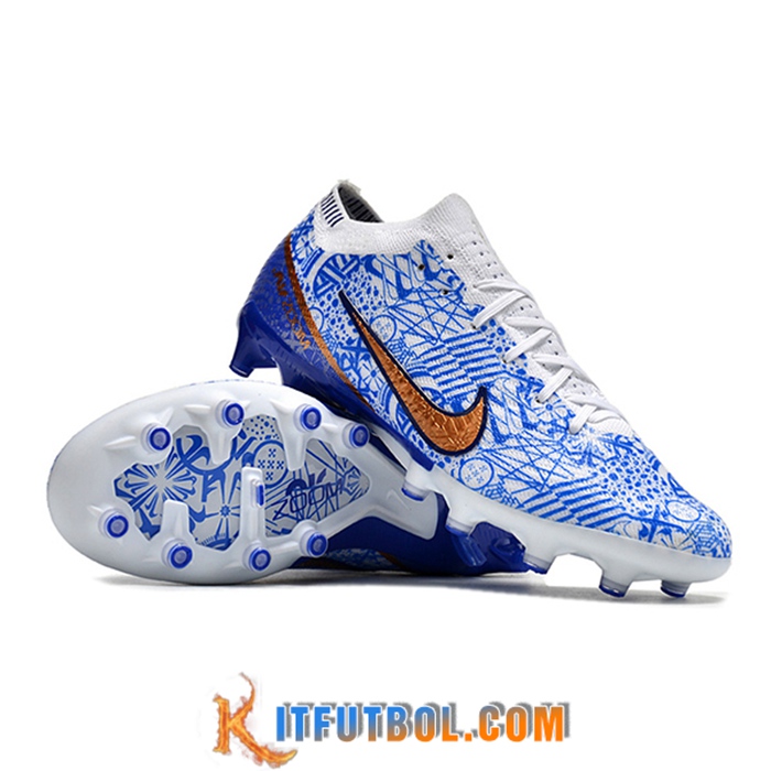 Nike Botas De Fútbol Air Zoom Mercurial Low Gang Vapor XV Elite FG Azul/Blanco