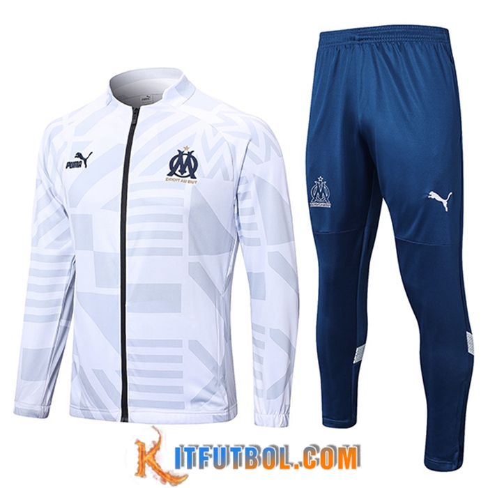 Chandal Equipos De Futbol - Chaqueta Marsella Blanco 2022/2023