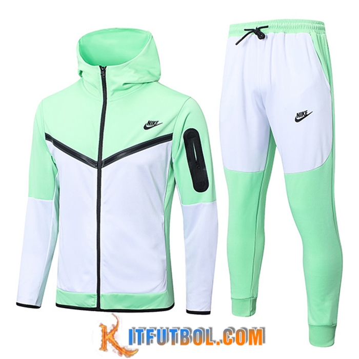 Chaqueta Con Capucha Chandal Rompevientos NIKE Blanco/Verde 2022/2023