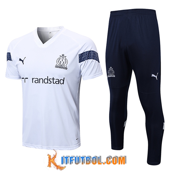 Camiseta Entrenamiento + Pantalones Marsella Blanco 2022/2023