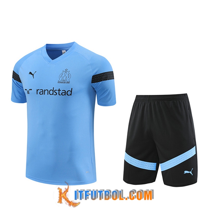 Camiseta Entrenamiento + Cortos Marsella Azul Claro 2022/2023