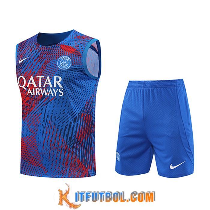 Camiseta Entrenamiento sin mangas + Cortos PSG Rojo/Azul 2022/2023