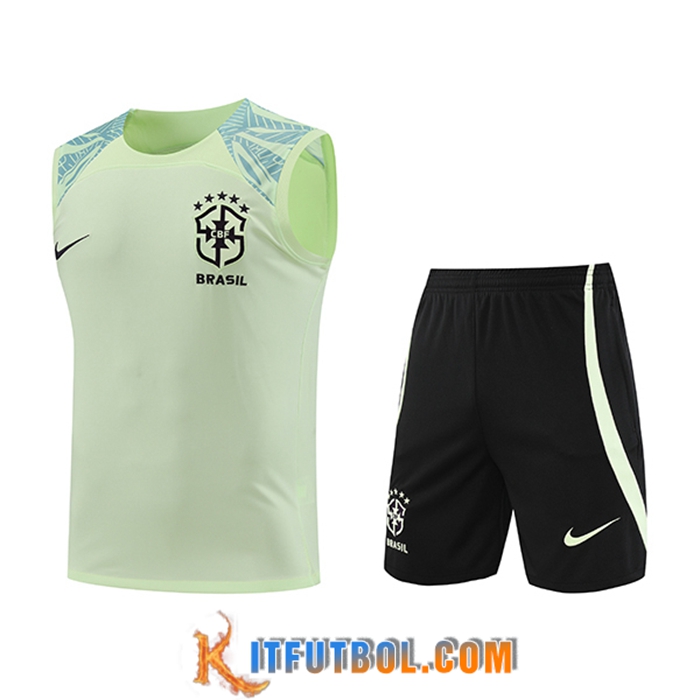 Camiseta Entrenamiento sin mangas + Cortos Brasil Verde 2022/2023