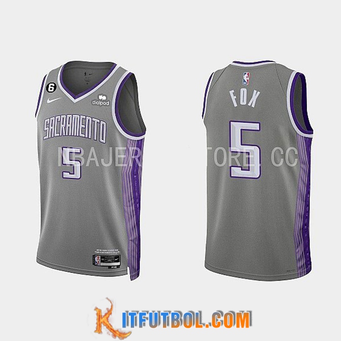 Camisetas Sacramento Kings (FOX #5) 2022/23 Gris