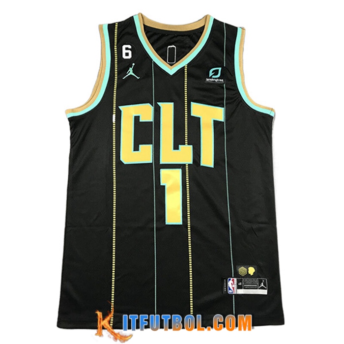 Camisetas Charlotte Hornets (BALL #1) 2022/23 Negro