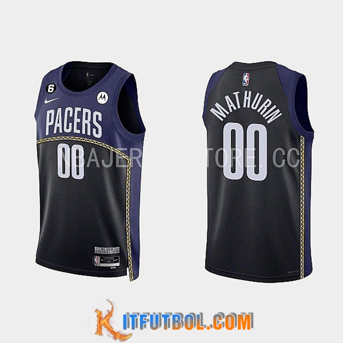 Camisetas Indiana Pacers (MATHURIN #00) 2022/23 Negro/Azul