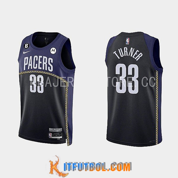 Camisetas Indiana Pacers (TURNER #33) 2022/23 Negro/Azul