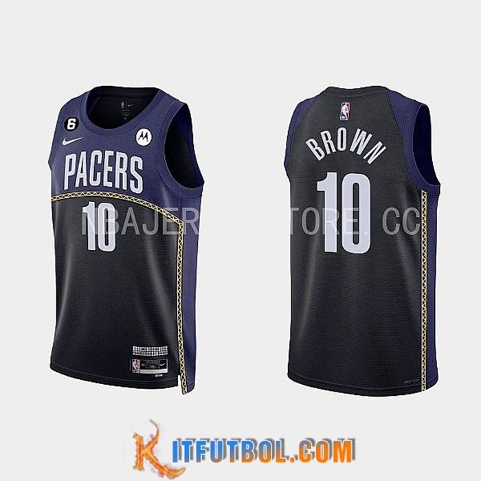 Camisetas Indiana Pacers (BROWN #10) 2022/23 Negro/Azul