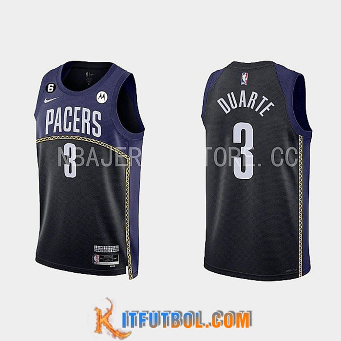 Camisetas Indiana Pacers (DUARTE #3) 2022/23 Negro/Azul