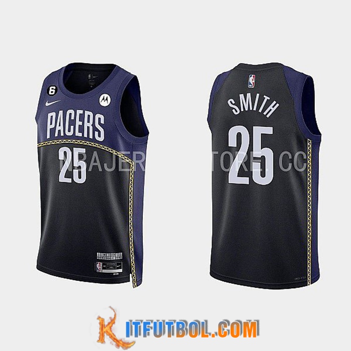Camisetas Indiana Pacers (SMITH #25) 2022/23 Negro/Azul