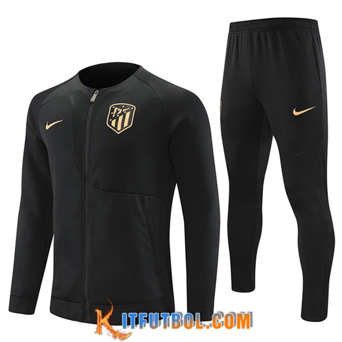 Chandal Equipos De Futbol - Chaqueta Atletico Madrid Negro 2022/2023