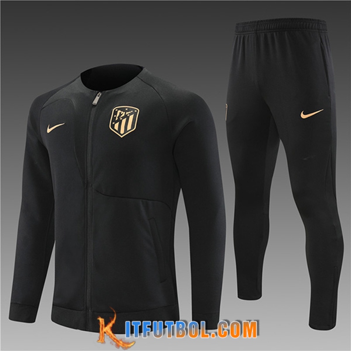 Chandal Equipos De Futbol - Chaqueta Atletico Madrid Ninos Negro 2022/2023