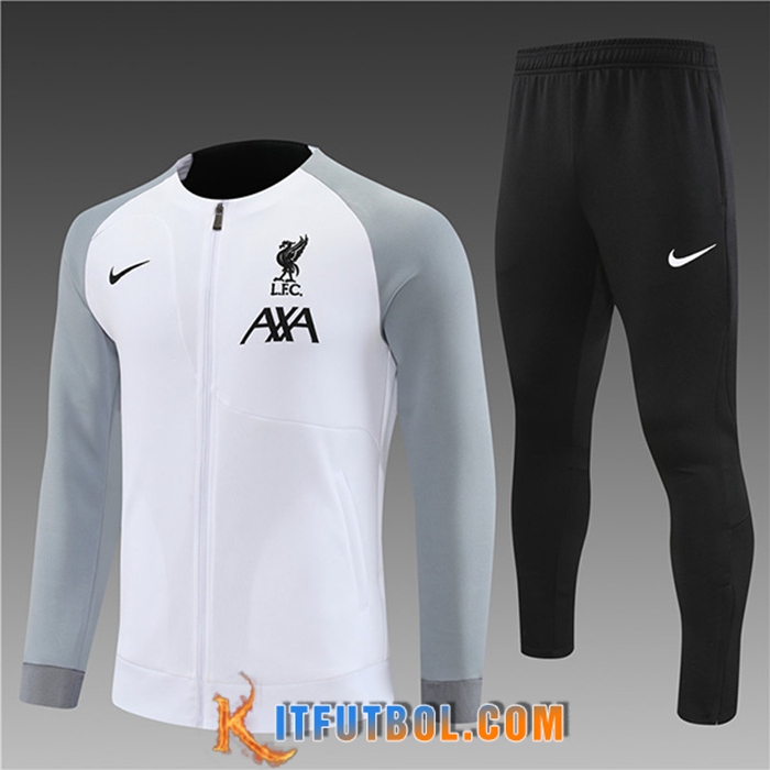 Chandal Equipos De Futbol - Chaqueta FC Liverpool Ninos Blanco 2022/2023