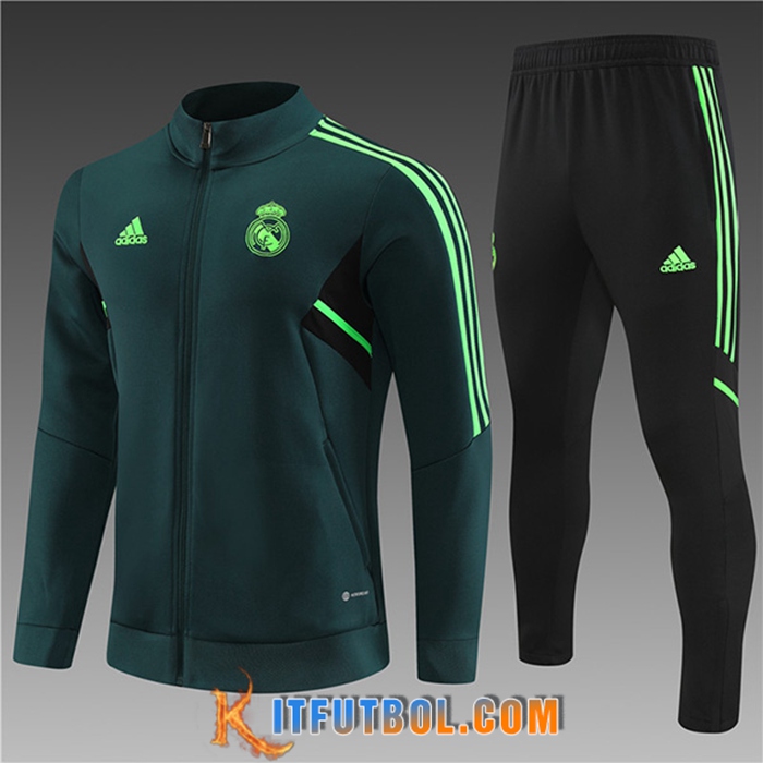 Chandal Equipos De Futbol - Chaqueta Real Madrid Ninos Verde 2022/2023