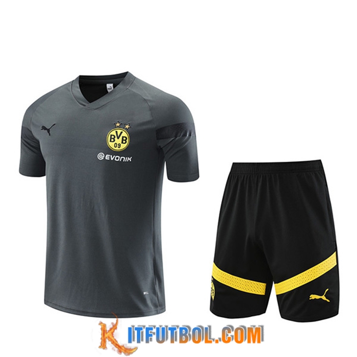 Camiseta Entrenamiento + Cortos Dortmund Gris 2022/2023