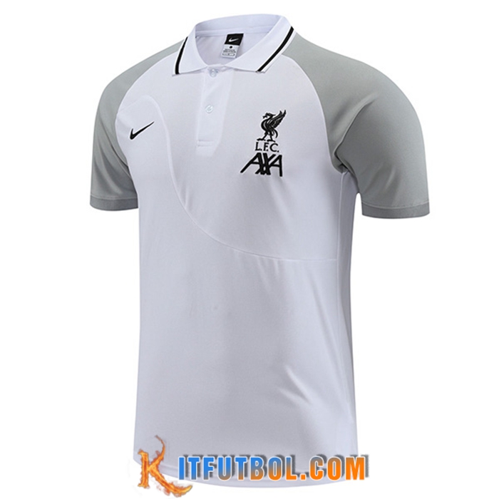 Camiseta Polo FC Liverpool Blanco/Gris 2022/2023