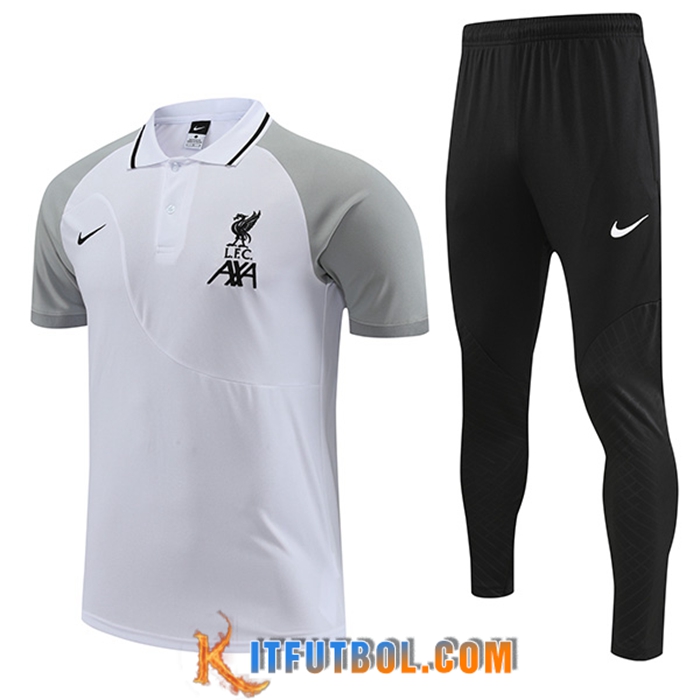 Camiseta Polo FC Liverpool Blanco/Gris 2022/2023