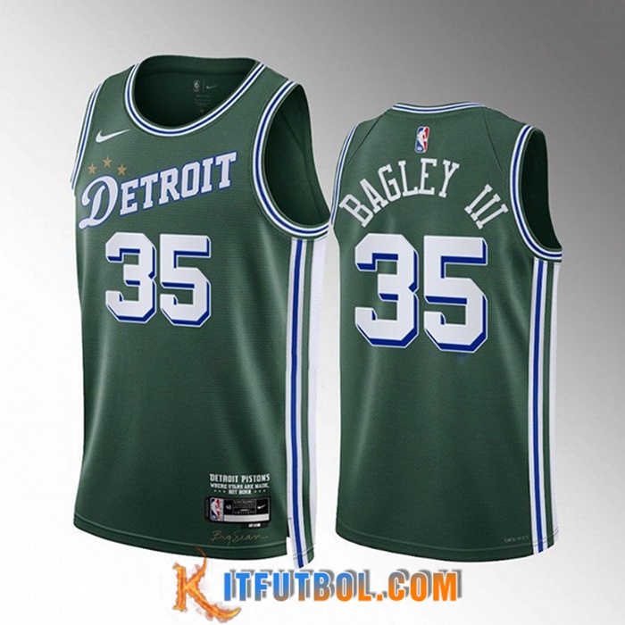 Camisetas Detroit Pistons (BAGLEY III #35) 2022/23 Verde