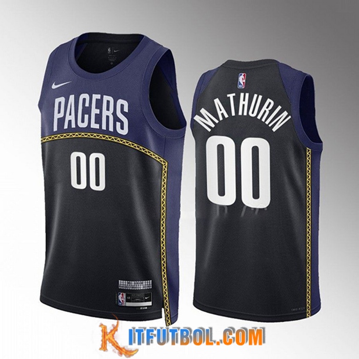 Camisetas Indiana Pacers (MATHURIN #00) 2022/23 Negro/Azul