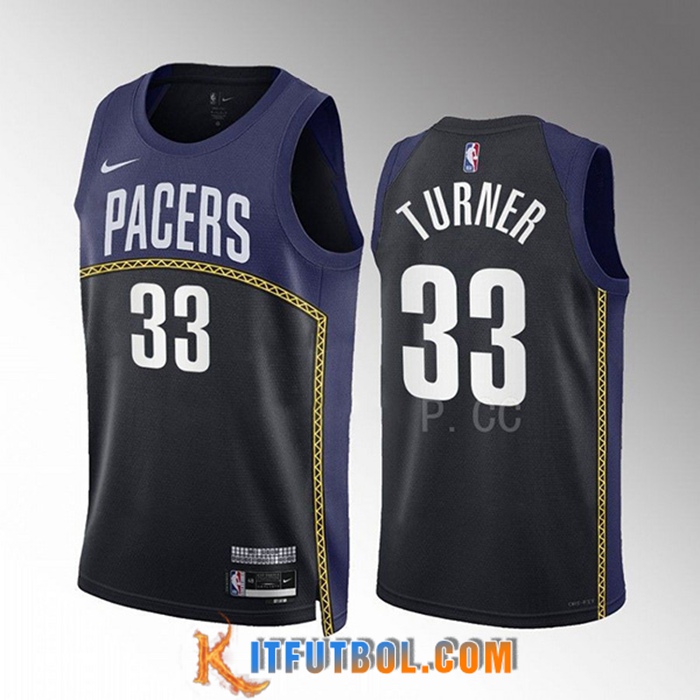 Camisetas Indiana Pacers (TURNER #33) 2022/23 Negro/Azul