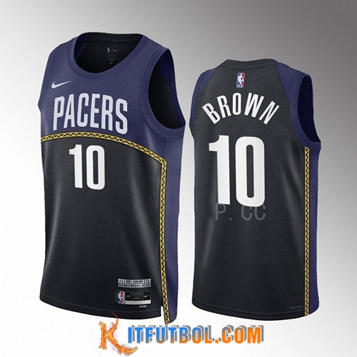 Camisetas Indiana Pacers (BROWN #10) 2022/23 Negro/Azul