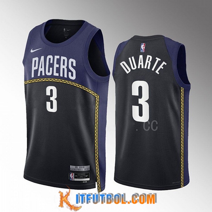 Camisetas Indiana Pacers (DUARTE #3) 2022/23 Negro/Azul