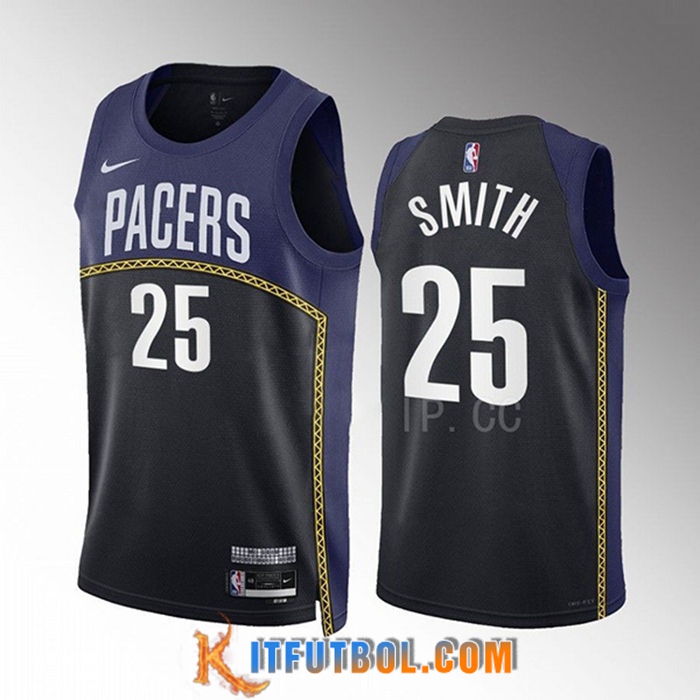 Camisetas Indiana Pacers (SMITH #25) 2022/23 Negro/Azul