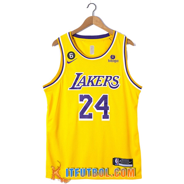 Camisetas Los Angeles Lakers (BRYANT #24) 2022/23 Amarillo
