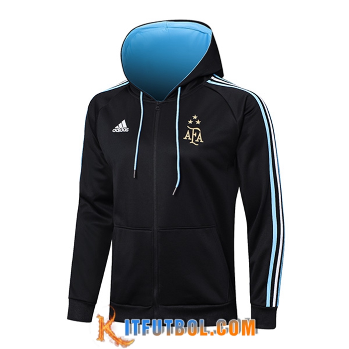 Chaqueta Con Capucha Argentina 3 Stars Negro 2022/2023