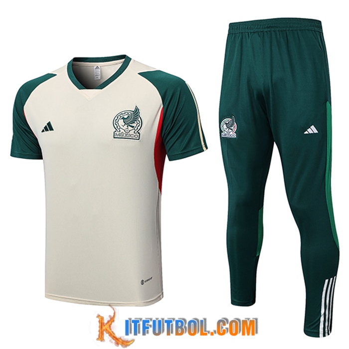 Camiseta Entrenamiento + Cortos México Beige 2023/2023