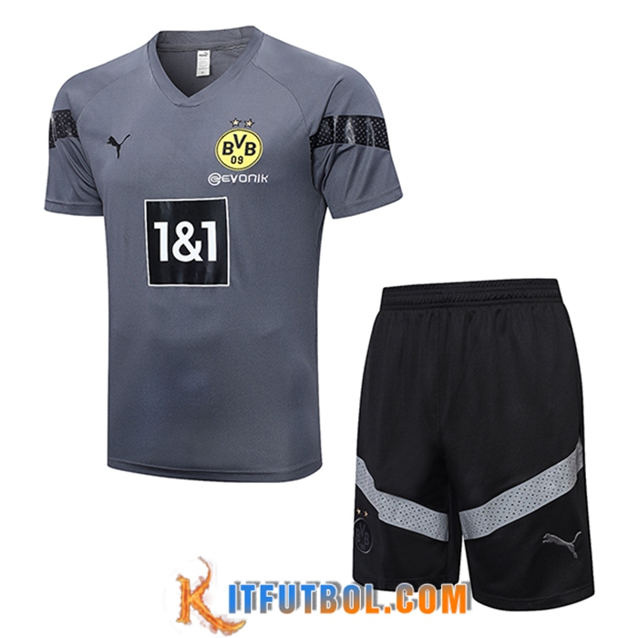 Camiseta Entrenamiento + Cortos Dortmund Gris 2023/2023