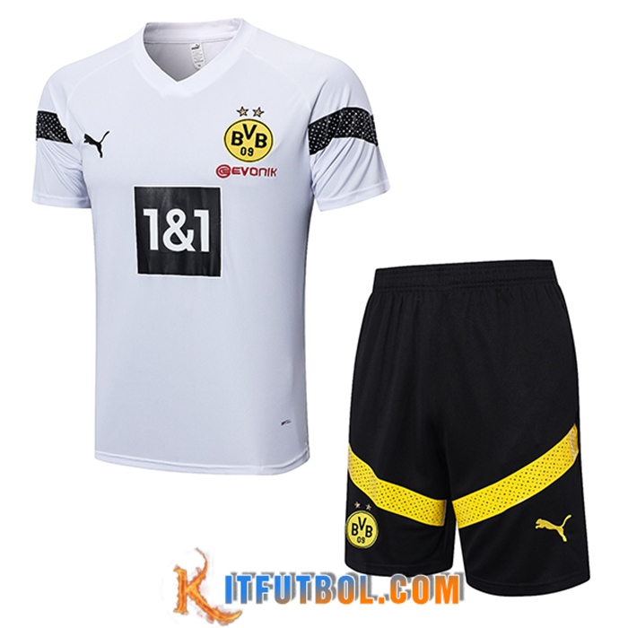 Camiseta Entrenamiento + Cortos Dortmund Blanco 2023/2023