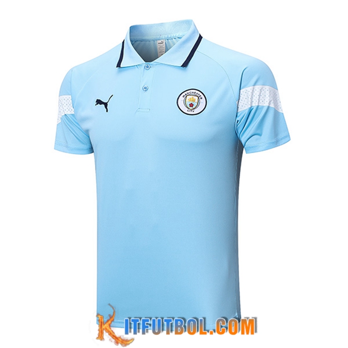 Camiseta Polo Manchester City Azul Claro 2023/2023 -02