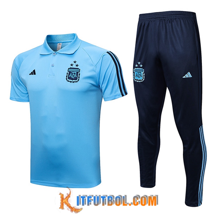 Camiseta Polo Argentina Azul Claro 2023/2023
