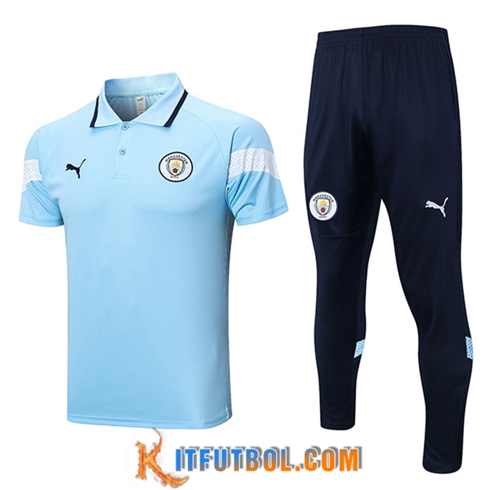 Camiseta Polo Manchester City Azul Claro 2023/2023