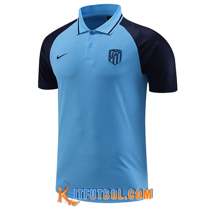 Camiseta Polo Atletico Madrid Azul Claro 2023/2023