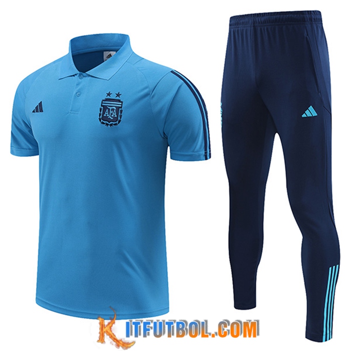 Camiseta Polo Argentina Azul Claro 2023/2023