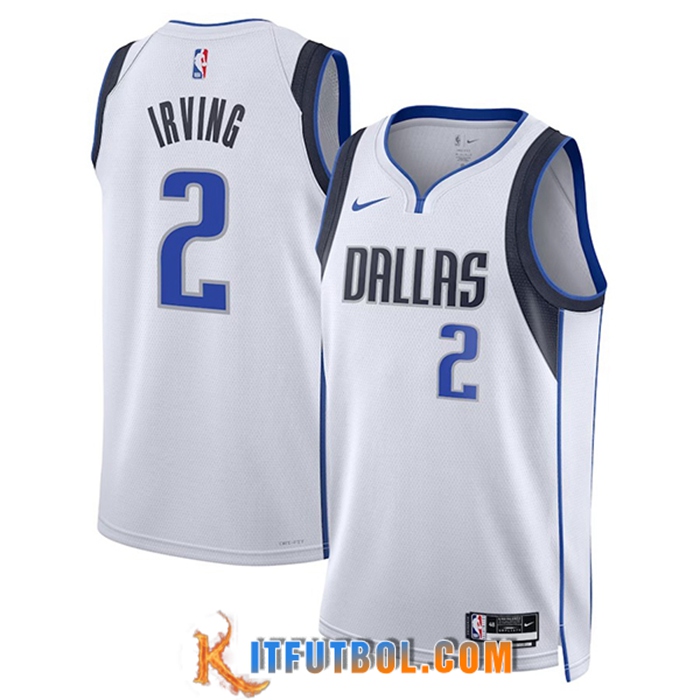 Camisetas Dallas Mavericks (IRVING #2) 2023/23 Blanco Association Edition