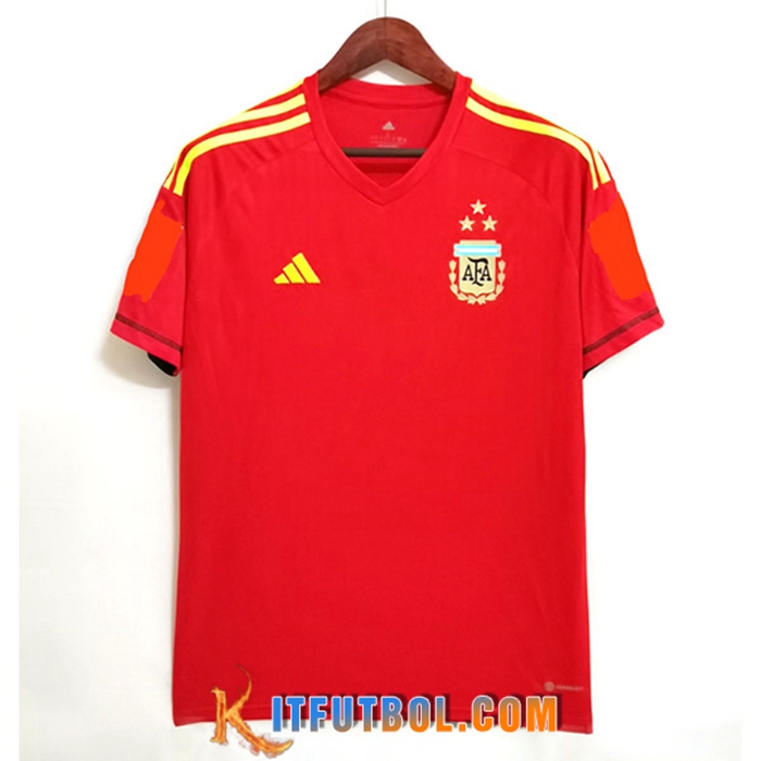 Camiseta Equipo Nacional Argentina 3 Stars Portero Rojo 2023/2023