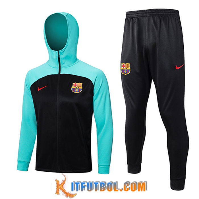 Chaqueta Con Capucha Chandal Rompevientos Chaqueta FC Barcelona Negro/Azul 2023/2023