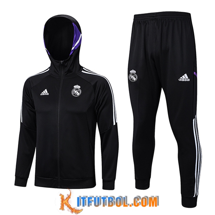 Chaqueta Con Capucha Chandal Rompevientos Chaqueta Real Madrid Negro 2023/2023
