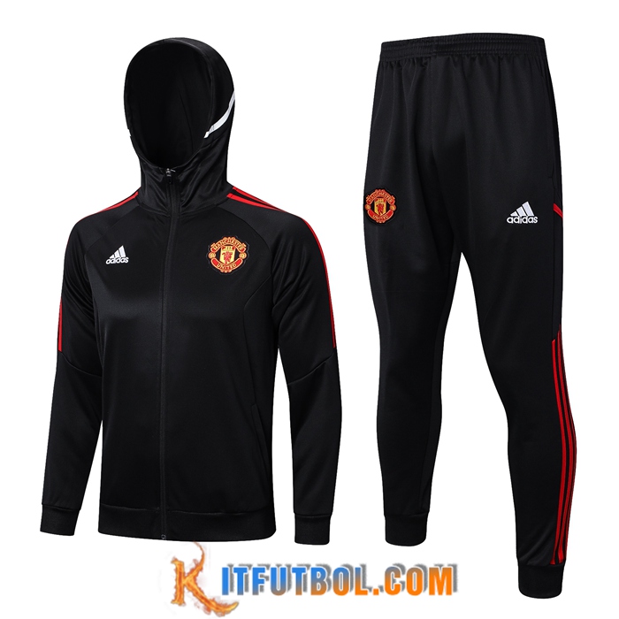 Chaqueta Con Capucha Chandal Rompevientos Chaqueta Manchester United Negro 2023/2023